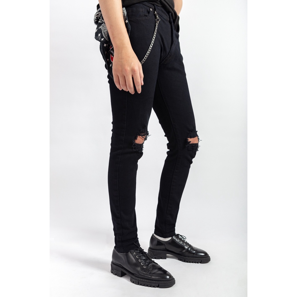 Quần jeans Amand Double Blow-out Skinny Jeans - Black