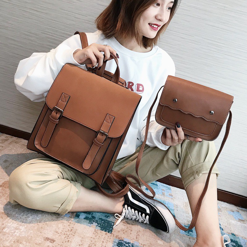 Balo Da Nữ Thời Trang Cao Cấp VINTAGE Đi Học Giá Rẻ Vela Stỏe BL21