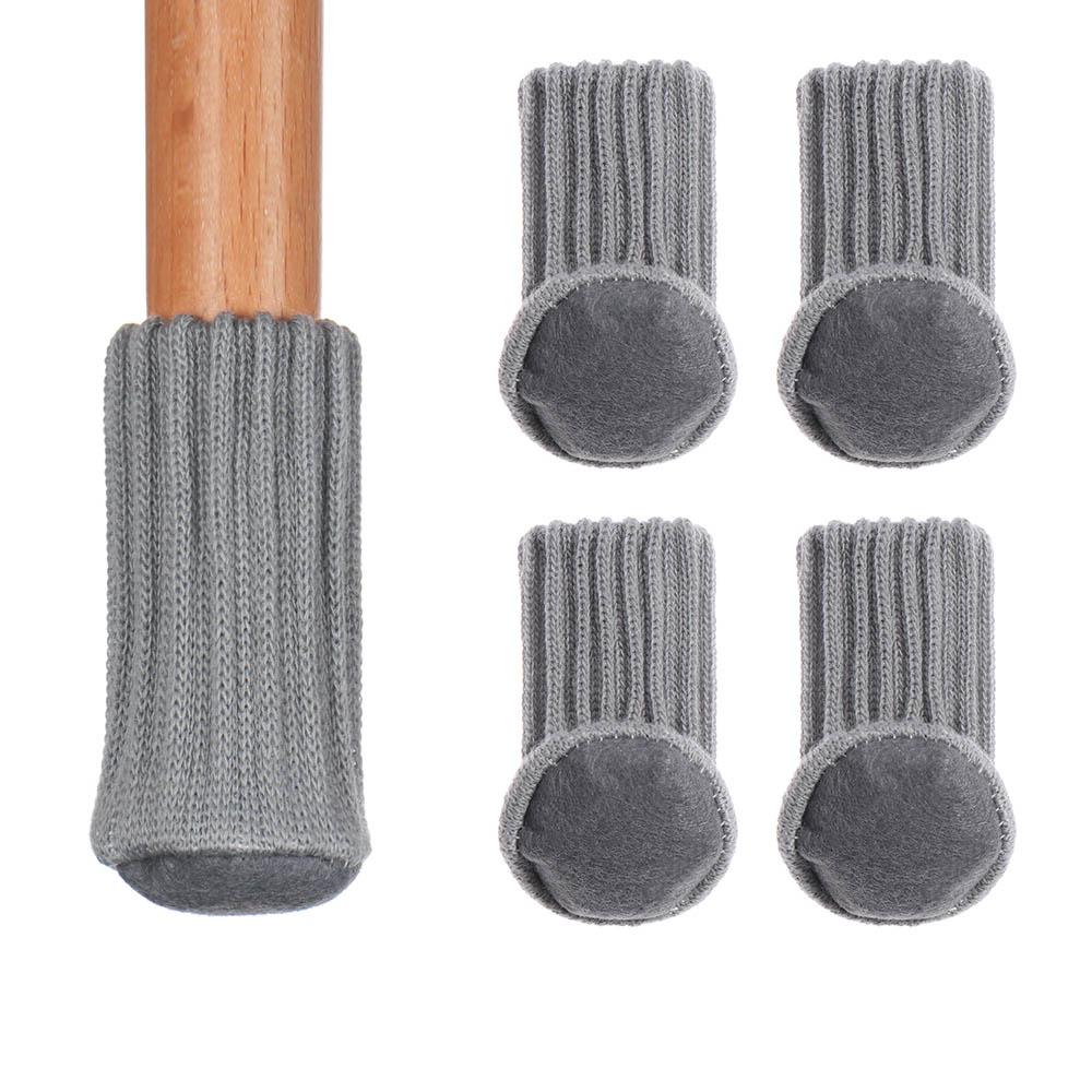 Set 4 vỏ bọc chân bàn ghế vải dệt kim co giãn chống trượt giảm tiếng ồn bảo vệ sàn nhà tiện lợi