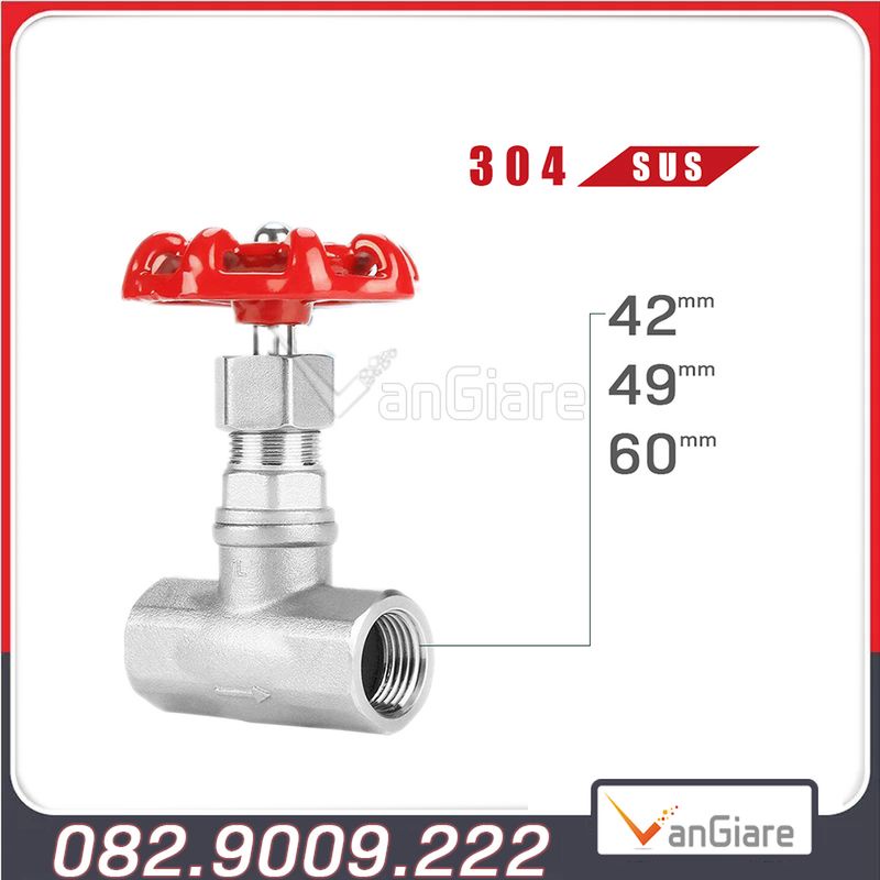 Van hơi inox 304 nối ren 21 27 34 - van cầu hơi inox 304