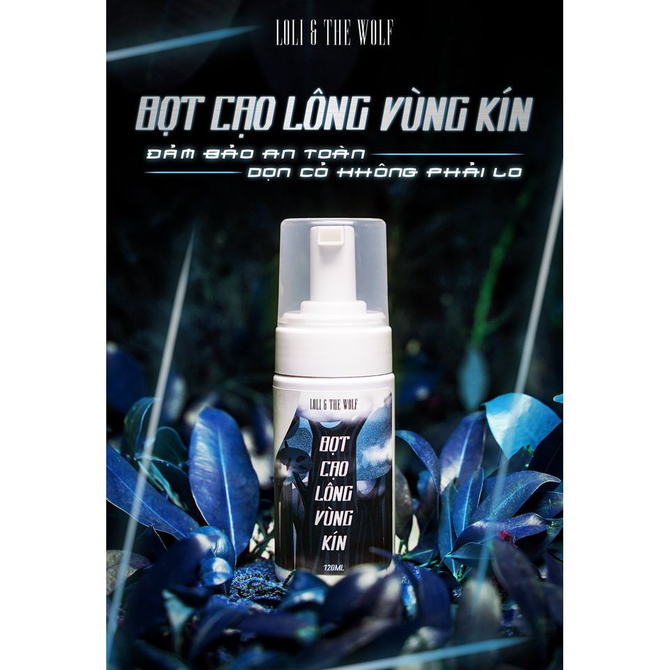 Bọt cạo lông vùng kín dành cho nam và nữ dịu nhẹ, lành tính, an toàn niêm mạc chai 120ml - LOLI &amp; THE WOLF