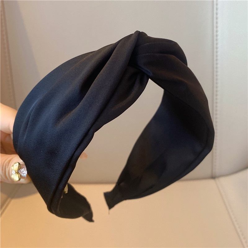 Băng Đô Cài Tóc Bản Rộng Màu Trơn Phong Cách Mới Mùa Hè 2022