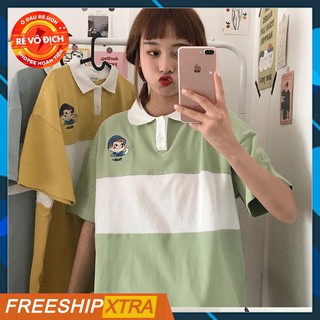 Áo thun PoLo Nữ 💋cộc tay DISNEY phối màu Vàng Xanh❤️💕