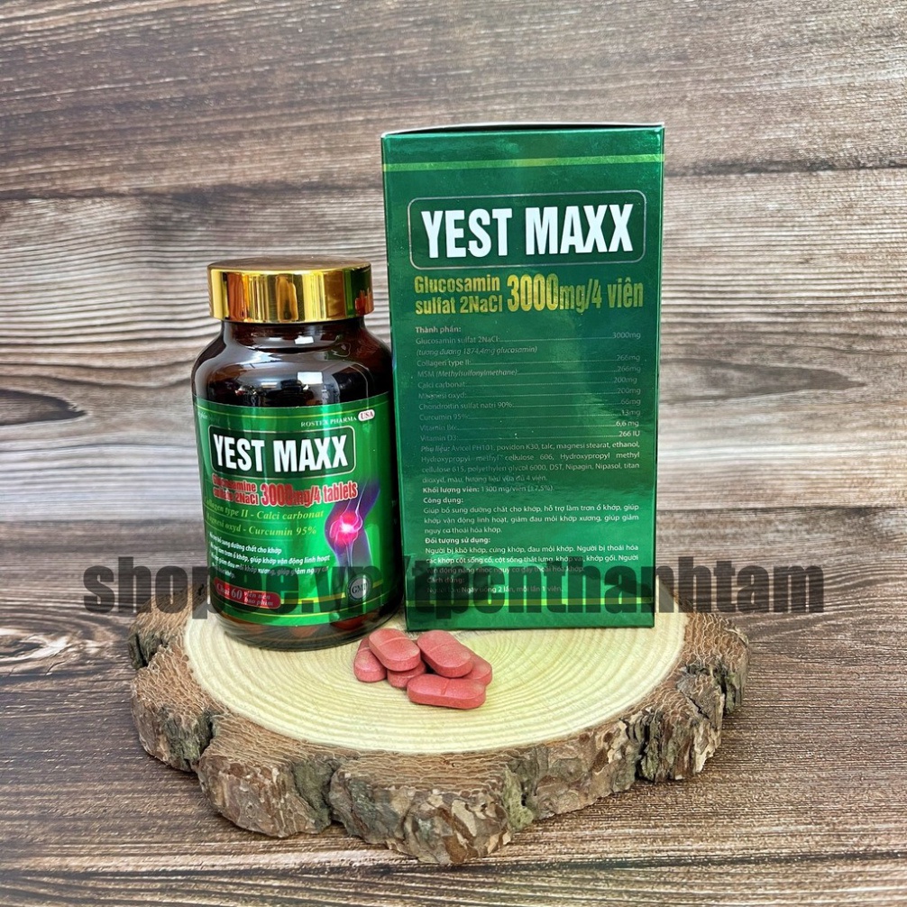 Viên uống bổ xương khớp YES MAX bổ sung glucosamin hỗ trợ giảm đau mỏi xương khớp – Hộp 60 viên