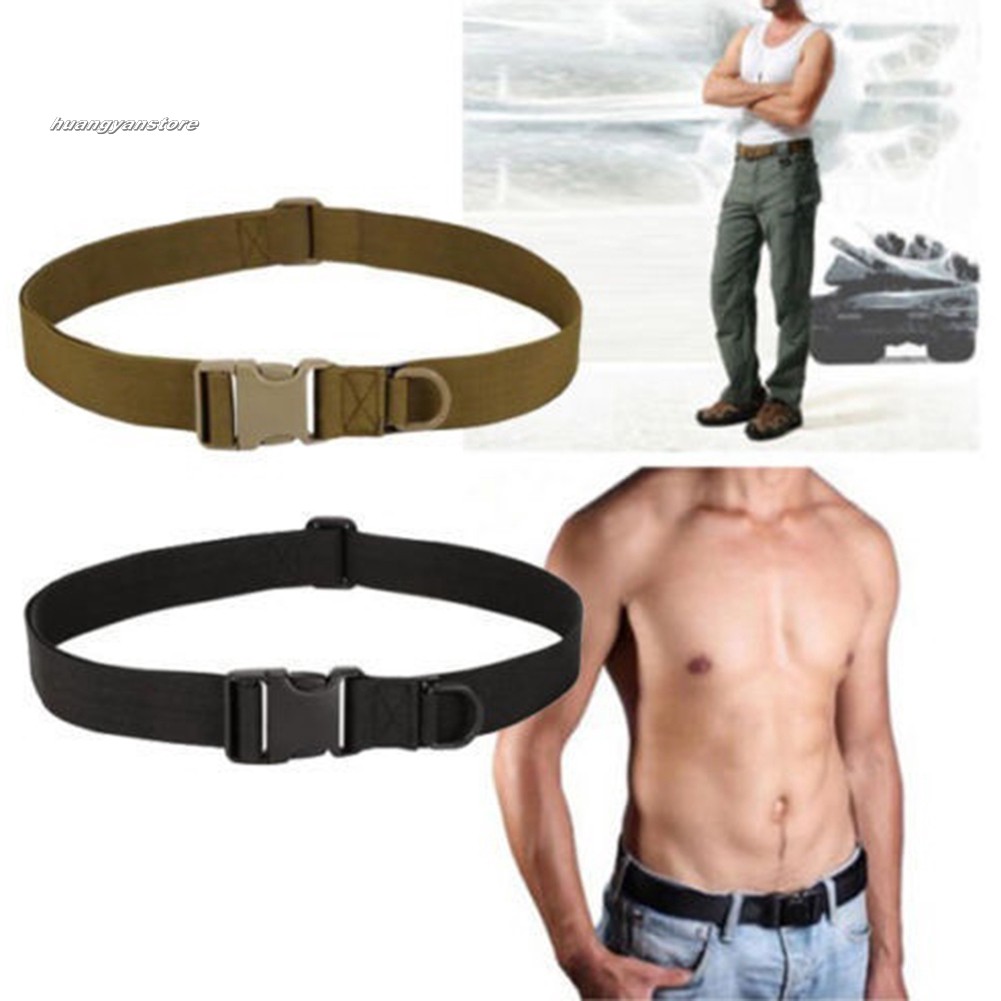 ☞HY☜Men Adjustable Tactical Combat Web Belt Buckle Waistband Military Rescue Rigger