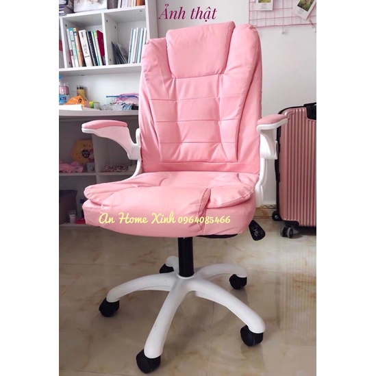 Ghế văn phòng bọc da, tay gấp 90 độ tiện lợi - Ghế gaming giá rẻ AN HOME XINH