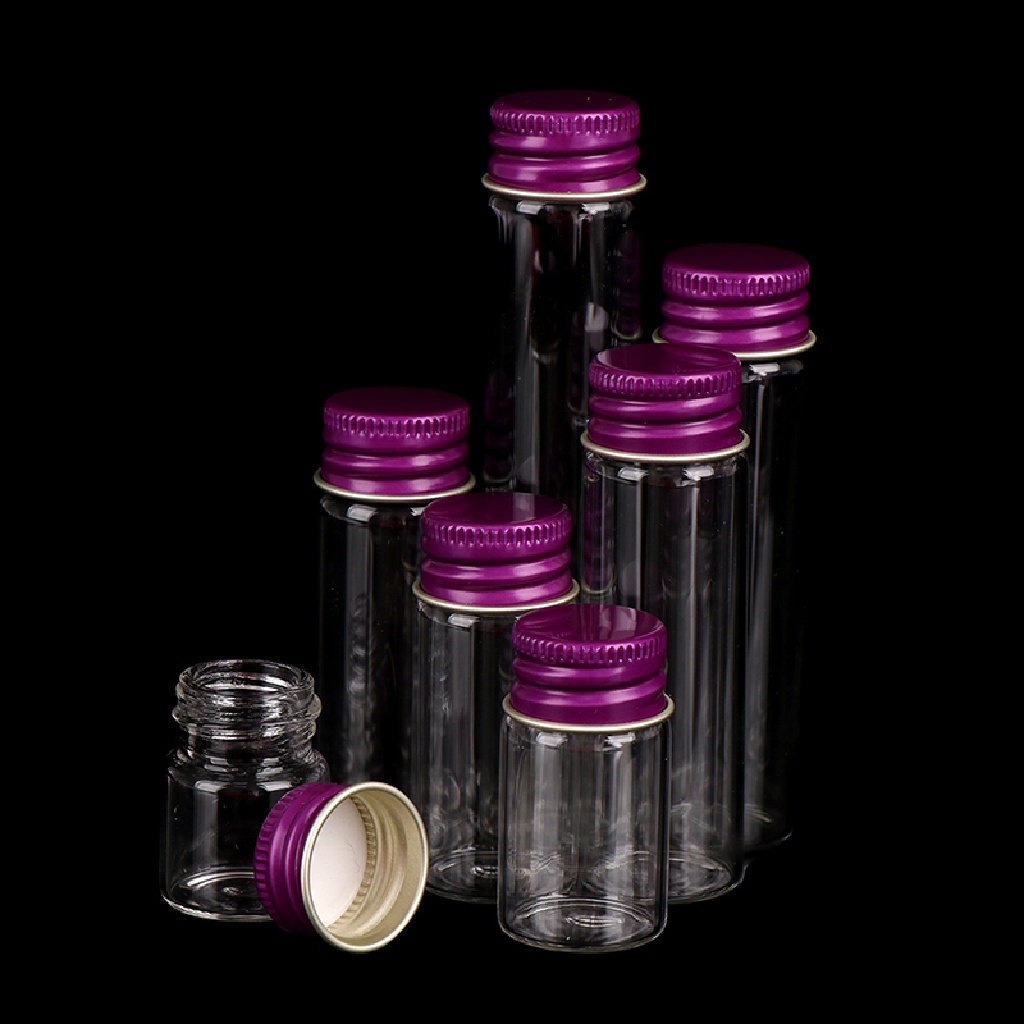 Bộ 10 lọ thủy tinh nhỏ có nắp bằng nhôm 5 / 7 / 10 / 14 / 18 / 20 / 26ml tiện lợi