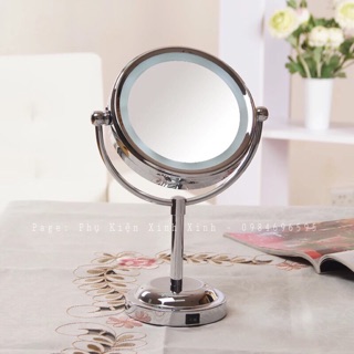 Gương trang điểm 2 mặt có đèn LED