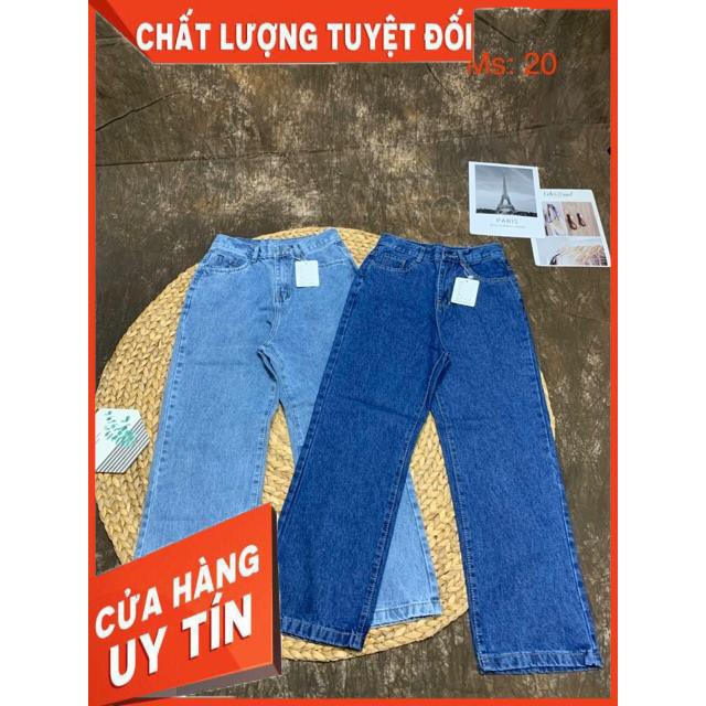QUẦN JEANS ỐNG XUÔNG GẤP LAI DÁNG DÀI CHẤM GÓT