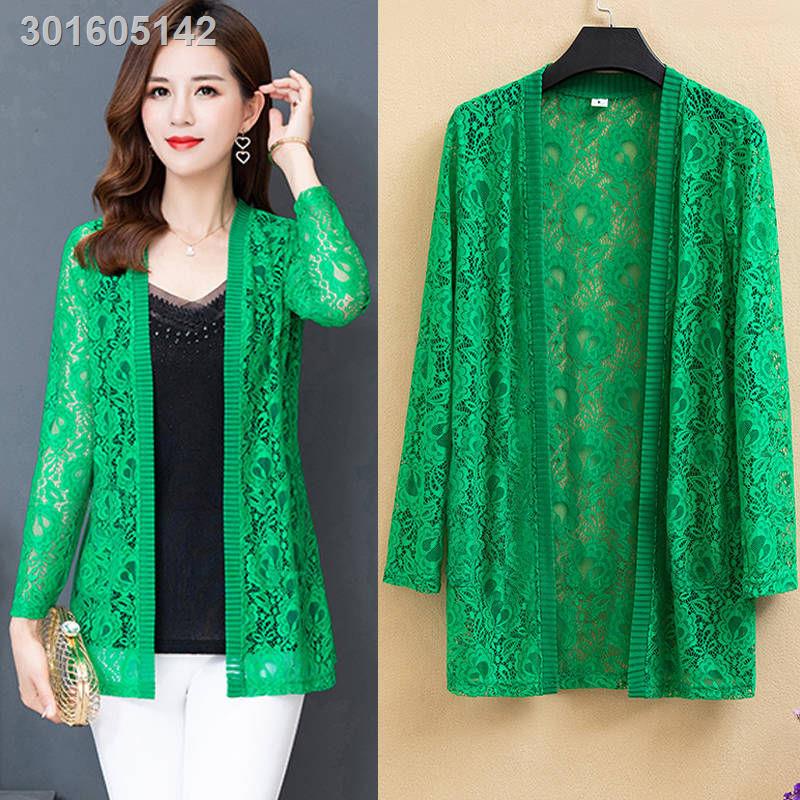 Áo khoác cardigan bằng ren mỏng tay dài chống nắng thời trang mùa hè mới 2021