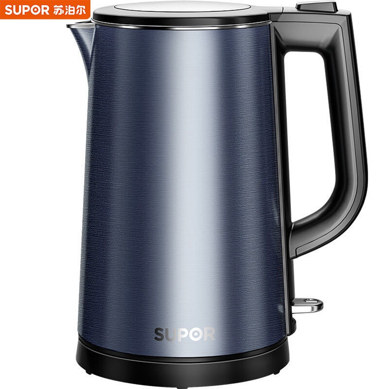 Supor ấm điện Ấm siêu tốc inox 304 hai lớp chống đóng cặn Ấm đun nước điện tích hợp lớp lót tự động ngắt điện