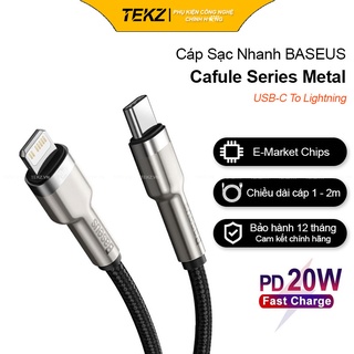 Cáp sạc nhanh pd 20w baseus cafule series metal type c to lighting hỗ trợ sạc nhanh pd 18w cho iphone 12, iphone 11