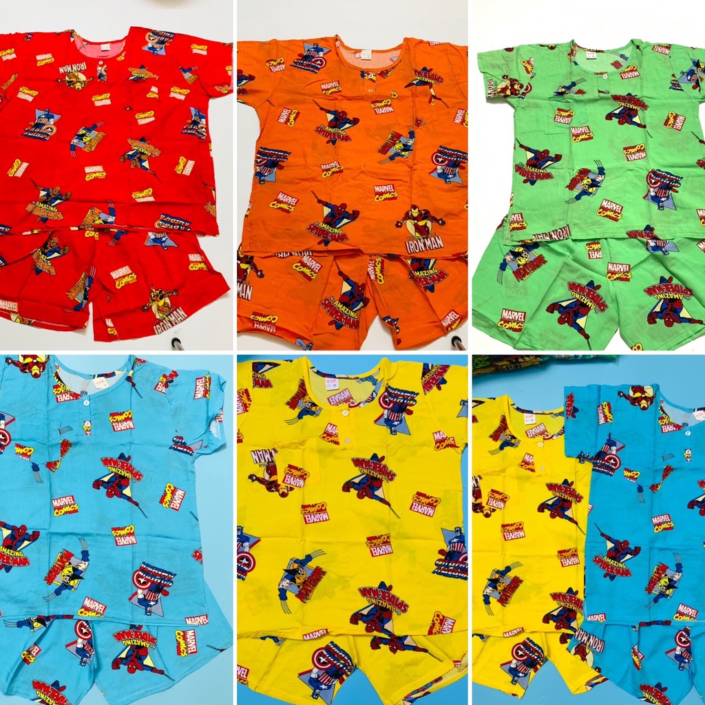 Bộ tole Thái quần đùi áo ngắn tay họa tiết hoạt hình biển xe hơi cho bé trai từ 12-55kg Luôn luôn rẻ.