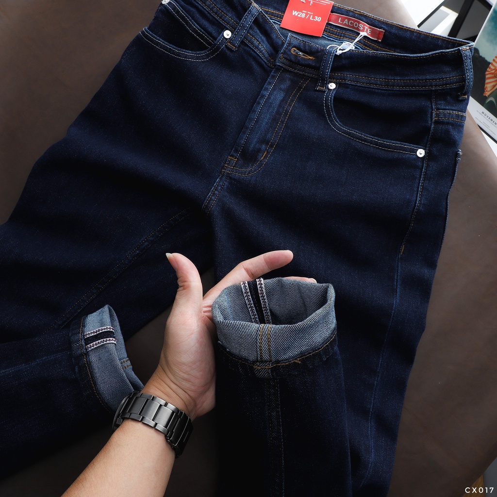 Quần Jean dài Nam LCST xanh đậm Form Slimfit chất vải co dãn,ống 15-18cm,Hàng VNXK-CX017