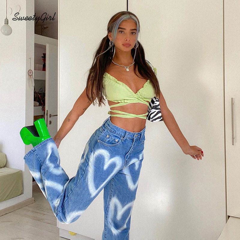 Quần Jeans Nữ Dài Lưng Cao Cá Tính