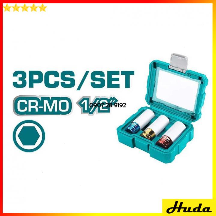 Bộ 3 đầu khẩu tiếp tuýp lục giác Total - Ingco 1234