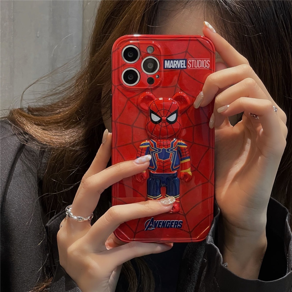 Ốp điện thoại silicone in hình siêu anh hùng 3D thích hợp cho iPhone 7 8 Plus X XS XR