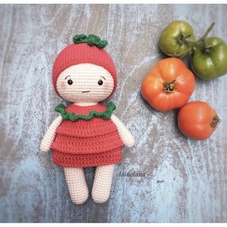 Búp bê len móc handmade - Búp bê cà chua - cà  rốt handmade ( 28cm)