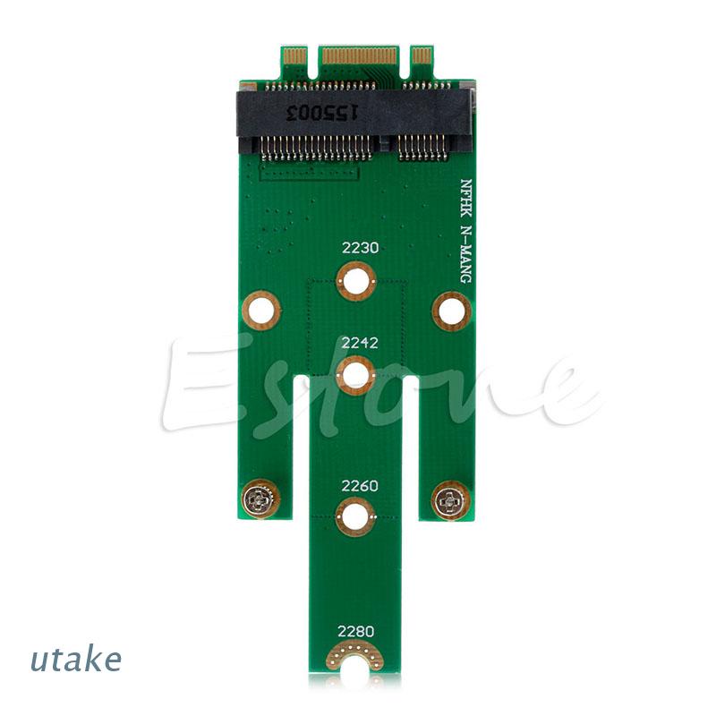 Utake New mSATA Mini PCI-E 3.0 SSD to NGFF M.2 B Key SATA Interface Adapter Card