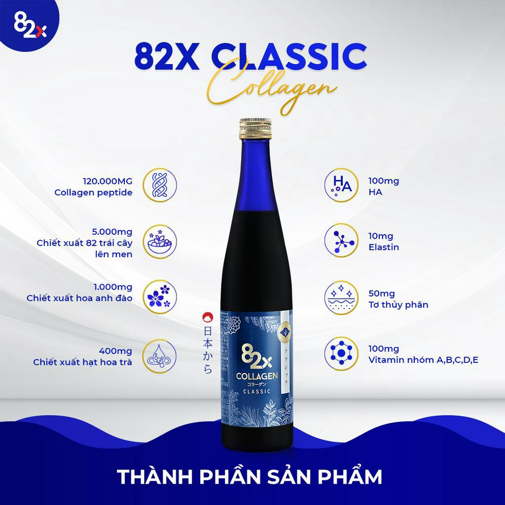 Nước uống Collagen 82X - Combo bộ ba chăm da chuyên sâu gồm: 1 Collagen Classic và 2 Placenta Classic.