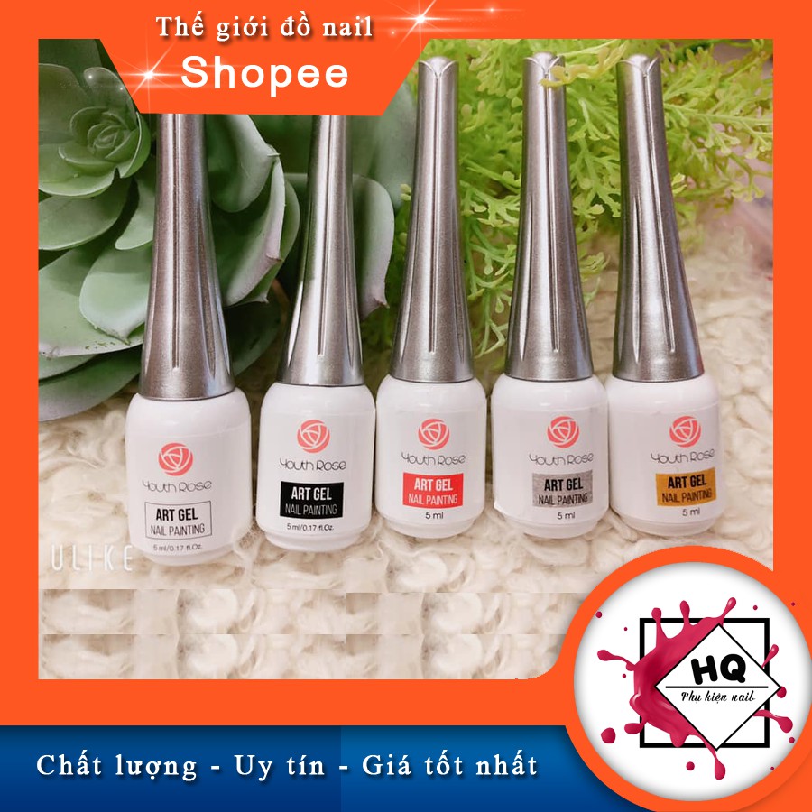 Sơn gel cọ nét hoa hồng vẽ nét đẹp cho chị em làm nail