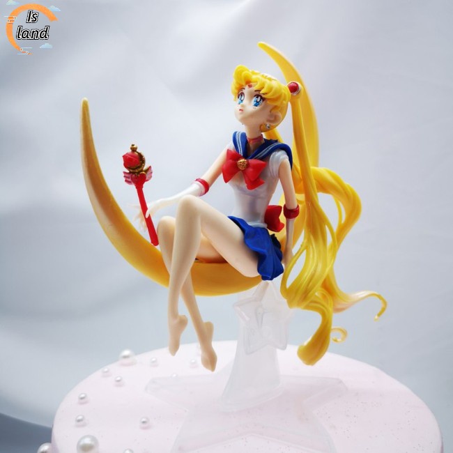 1 Mô Hình Thủy Thủ Mặt Trăng Bằng Pvc 12.5cm Trang Trí Bánh Kem