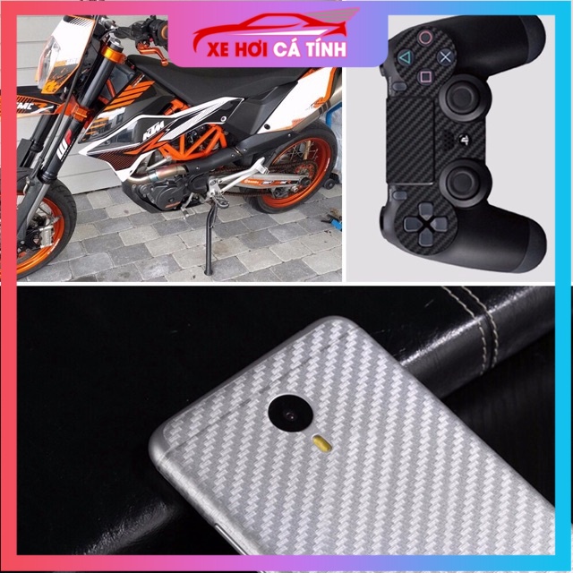 Decal carbon xám đen dán xe điện thoại laptop loại đẹp