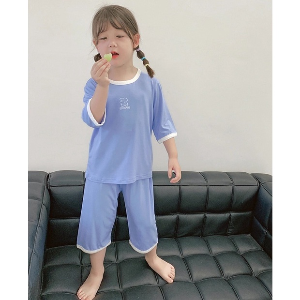 Bộ Minky mom chất thun lạnh cạp cao ống xuông cao cấp cho bé từ 7-17kg