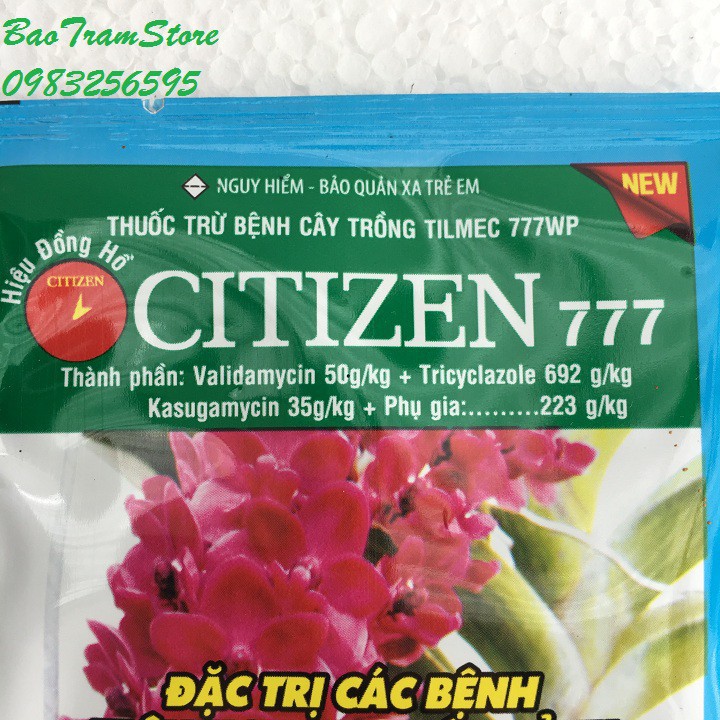 [SIEURE] Chế phẩm trừ nấm bệnh cho hoa lan, cây cảnh Citizen 777 gói 7 gram hàng đẹp, phân phối chuyên nghiệp.