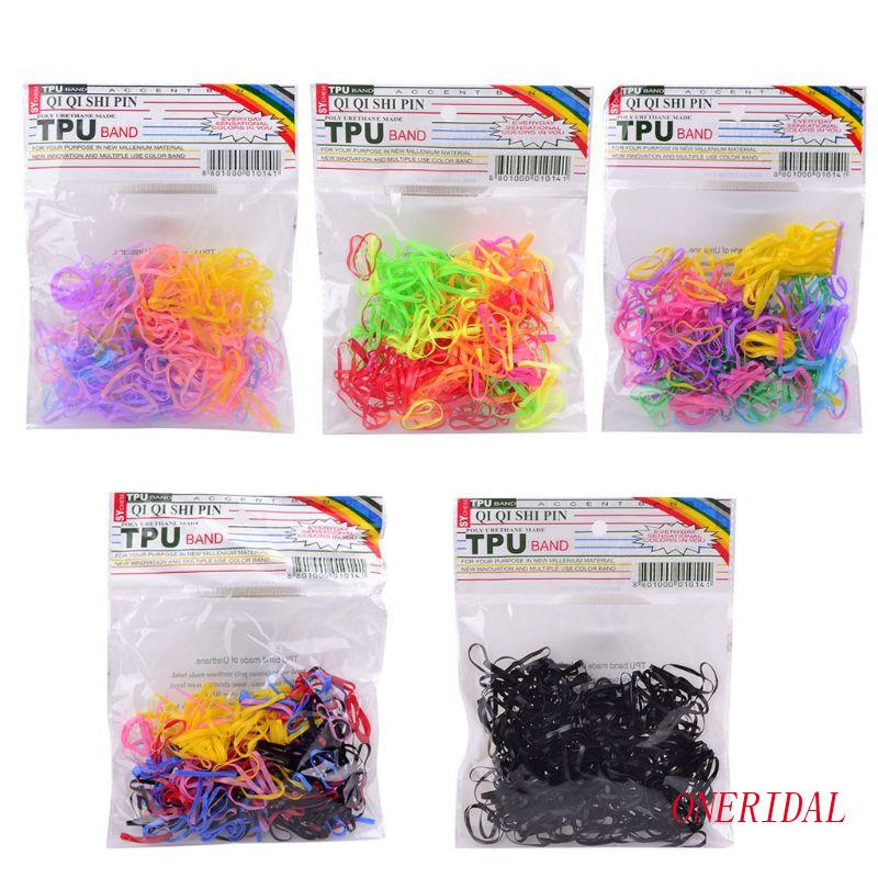Set 300 Dây Buộc Tóc Cao Su TPU Co Giãn Nhiều Màu Sắc Dành Cho Nữ