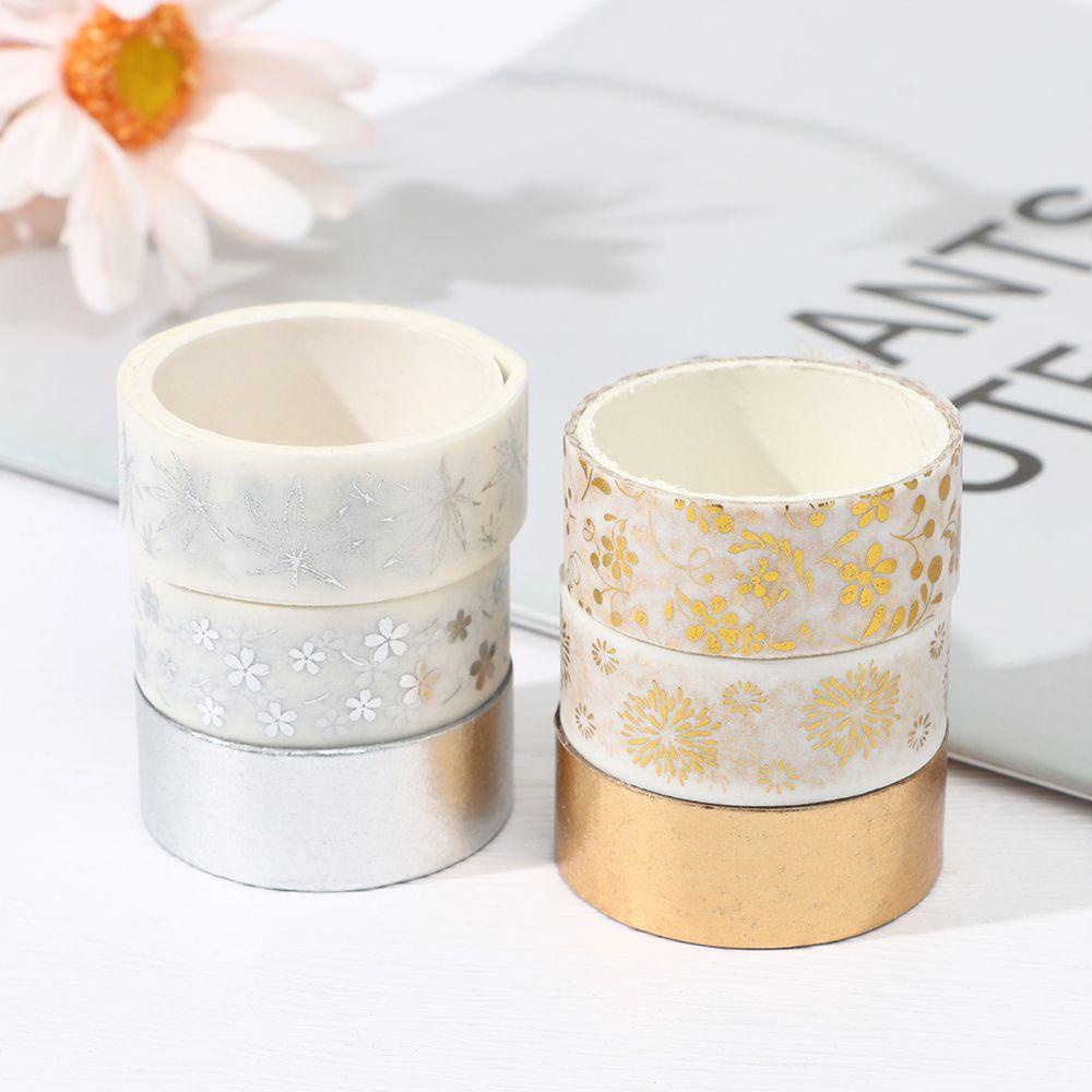 Set 6 Cuộn Băng Dính Washi Lá Vàng Trang Trí Đa Ứng Dụng