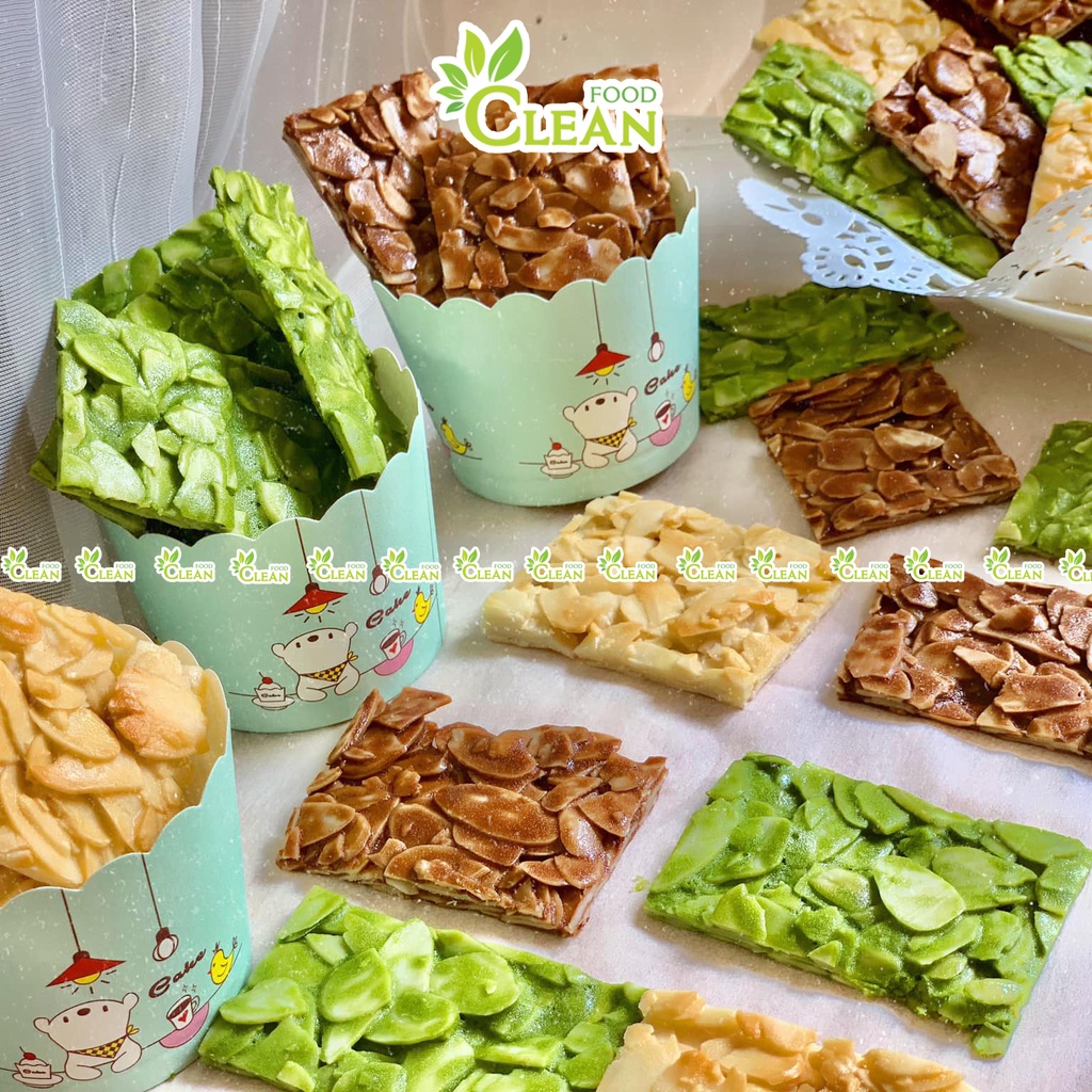Bánh ngói hạnh nhân ăn kiêng giảm cân keto eatclean CleanFood 3 vị 500g