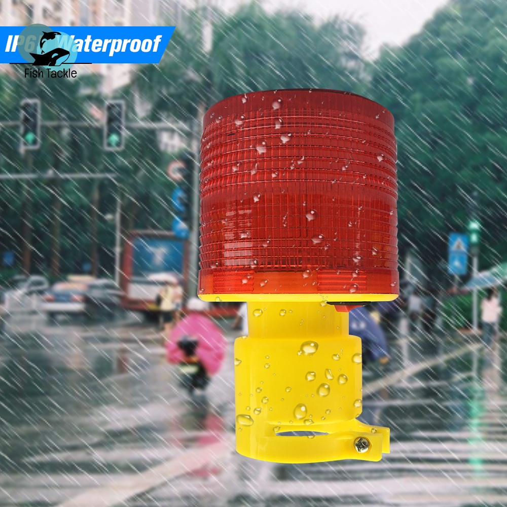 Đèn LED Tín Hiệu Nhấp Nháy Cảnh Báo Khẩn Cấp Chống Nước Sử Dụng Năng Lượng Mặt Trời