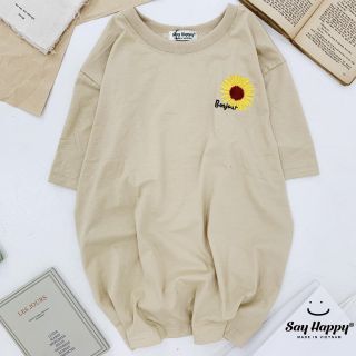 Áo thun thêu hình hoa cúc - ẢNH THẬT