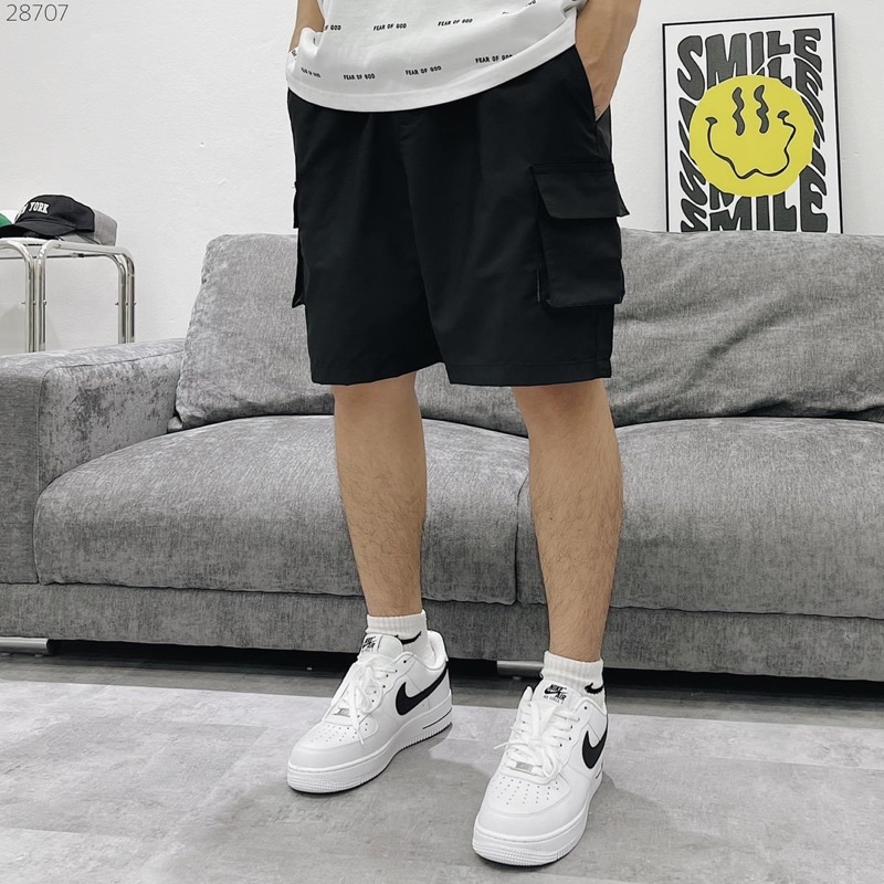Quần Short kaki túi hộp Unisex