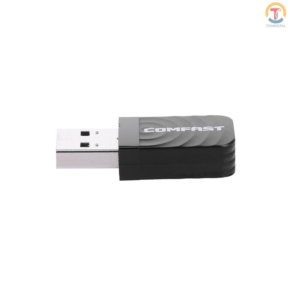 USB truyền tín hiệu wifi không dây Tgl Comfast Cf-812Ac Ac với cổng USB 1300mbps 2.4g 5.8ghz chuyên dụng