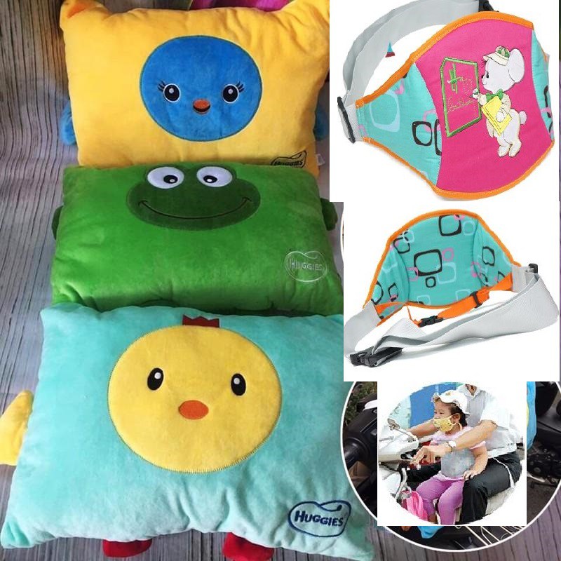 COMBO ĐAI ĐI XE MÁY VÀ GỐI ĐI XE MÁY AN TOÀN CHO BÉ GỒM 2 MÓN GỐI VÀ ĐAI CAO CẤP