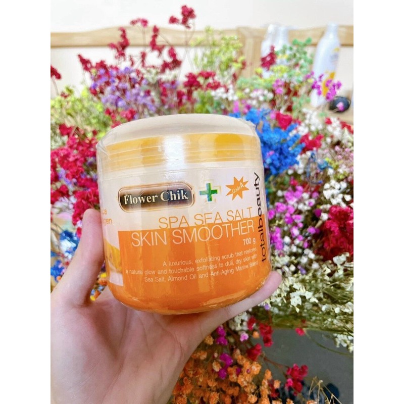 Tẩy tế bào chết muối nghệ Flower Spa Seam Salt Skin Moother