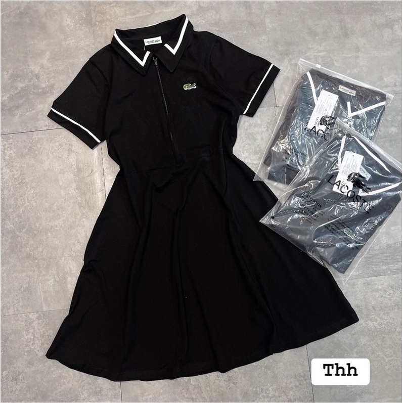 Váy polo la coste đen cổ viền hàng chuẩn chất lượng cao cấp shop Mai Trần