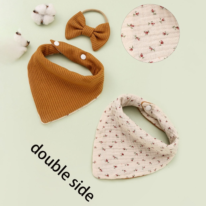 Set 2 Băng Đô Cài Tóc Co Giãn Đính Nơ Cho Bé Gái