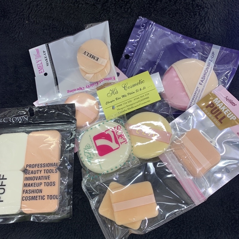 Bông dặm phấn nền+nén