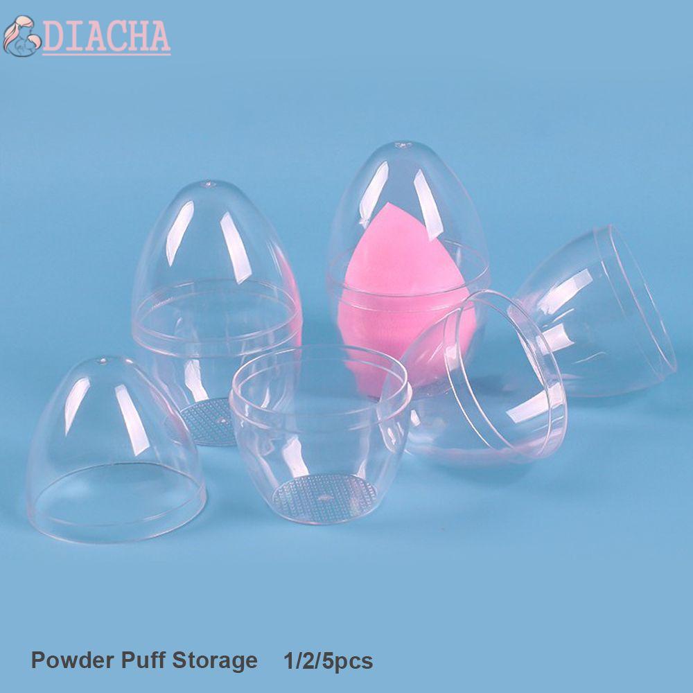 [Hàng mới về] Set 1 / 2 / 5 hộp đựng mút trang điểm hình quả trứng bằng nhựa thiết kế tiện dụng