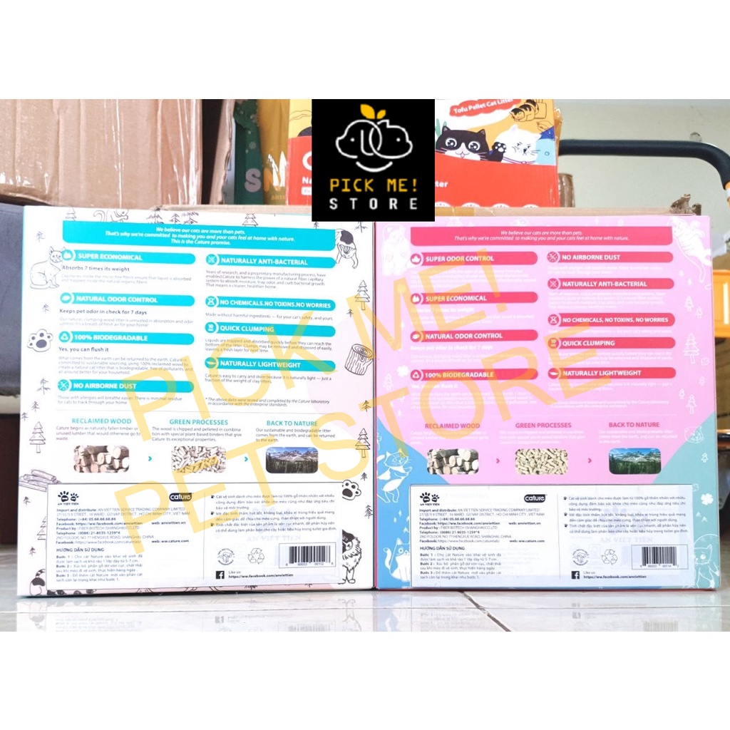 Cát Gỗ CATURE 6L Vệ Sinh Cho Mèo - Smart Pellet, Odor Control Plus, Anti Bacteria Có Thể Xả Bồn Cầu