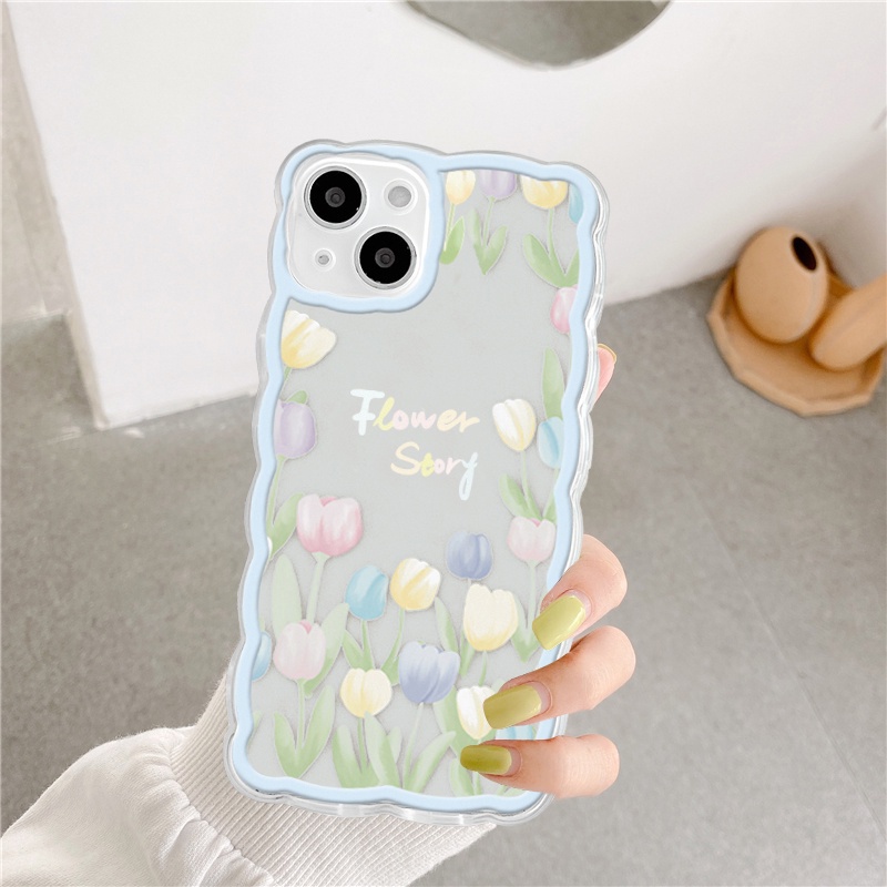 Ốp lưng iphone trong lượn sóng tulip flowers 6/6plus/7/7plus/8/8plus/xs/11/12/13/pro/max/plus/promax-Sale Hot C3-3