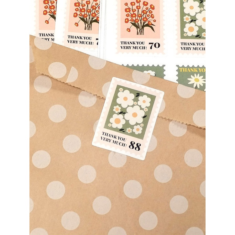 Set 20 / 120 Nhãn Dán Niêm Phong Bao Bì Bánh In Chữ Thank You Độc Đáo