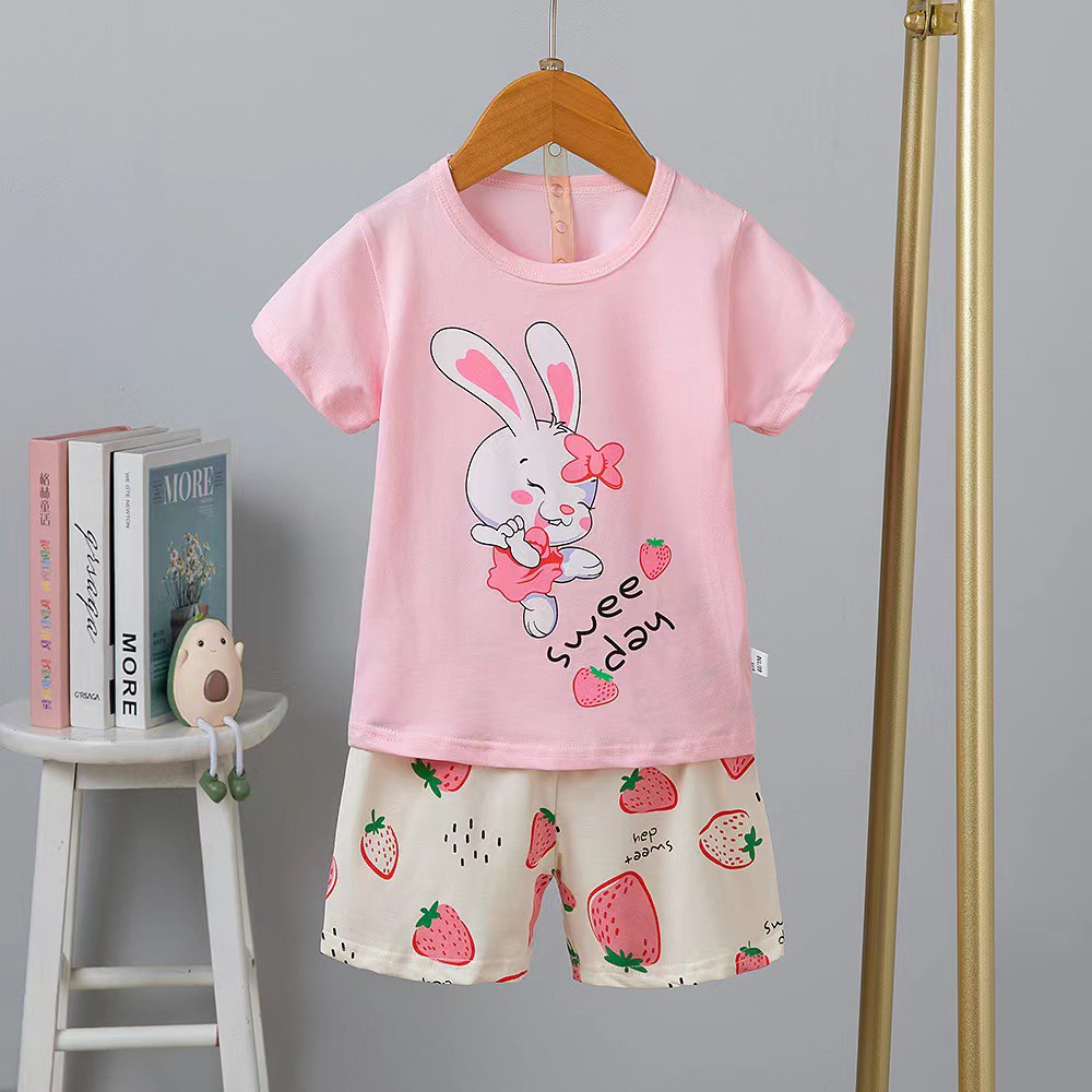 Đồ bộ cotton 4 chiều xuất hàn cho bé gái (15-24kg)