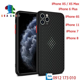 [CÁC DÒNG IPHON] Ốp lưng iPhone - NHỰA DẺO - DẠNG LƯỚI TẢN NHIỆT lỗ tròn - SIÊU BỀN iPhone 6, 6S Plus, 7,8 XS Max, 11 Pr