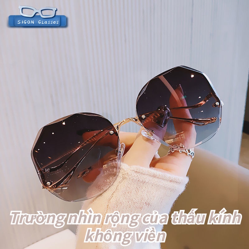 Kính mát không gọng chống tia UV màu sắc tuyến tính cho nữ
