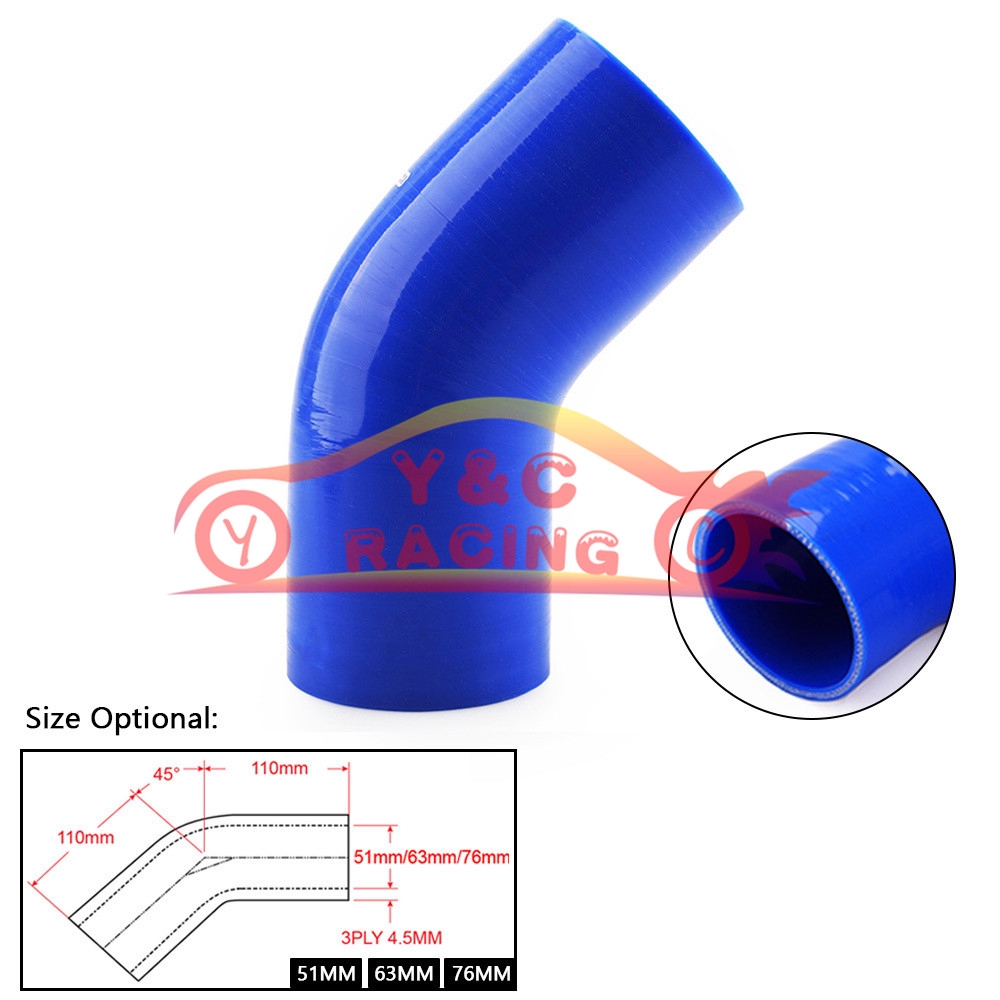 Ống Silicone Dẫn Khí 45 Độ Chịu Nhiệt Độ Cao Cho Xe Hơi