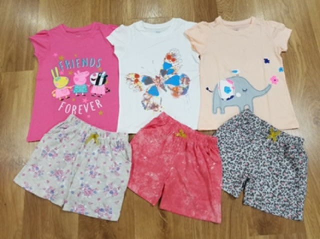Thanh lý bộ cotton bé gái size 4: 18-20kg